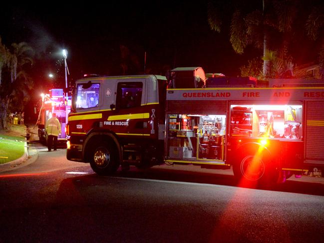 Generic Emergency services, Queensland Fire and Rescue, QFES; house fire at night