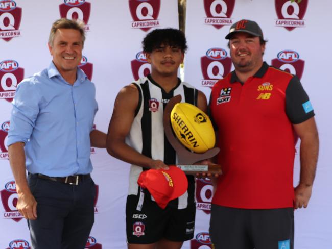 Iziah Broome of Rockhampton Panthers won the Under 17's best on ground for AFL Capricornia grand final. Picture: Supplied