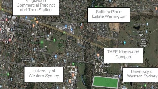 The site of the proposed housing estate in context with Kingswood. Picture: Supplied