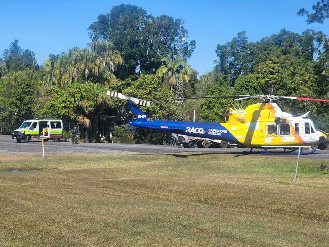 Dirt bike rider flown to hospital by rescue chopper after crash