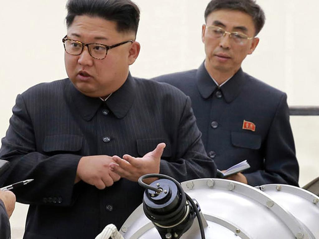 Mr Trump’s aides are hoping for a major step forward in persuading the North Korean leader to denuclearise, but critics are sceptical. Picture: Korean Central News Agency/Korea News Service via AP, File