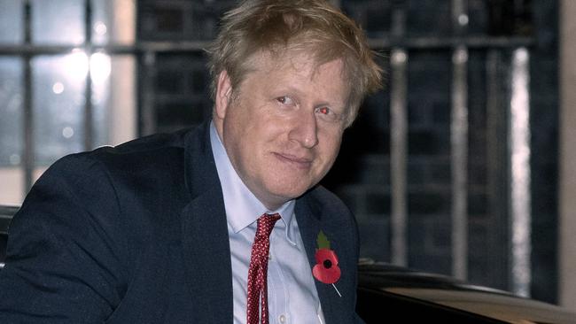 British Prime Minister Boris Johnson arrives back at 10 Downing Street on Wednesday. Picture: AP