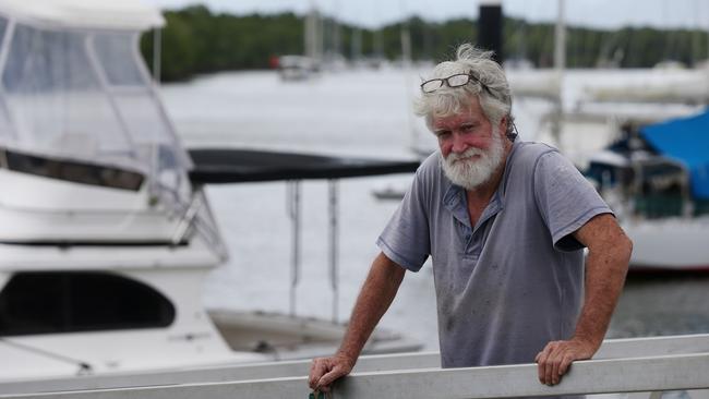 Andy Heard who lived on his boat at Trinity Inlet in 2018 said something should be done with crocs in urban areas. PICTURE: STEWART MCLEAN