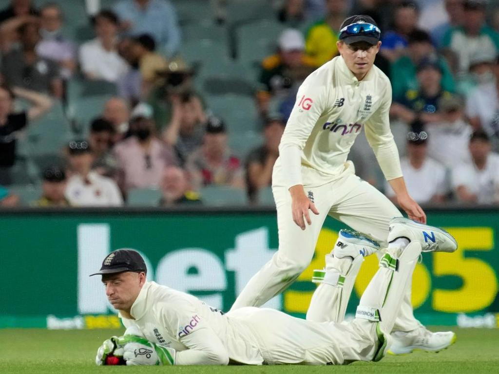 Anderson found the outside edge of Labuschagne’s bat but Buttler could not hold on to what seemed a straightforward catch. Picture: Getty Images