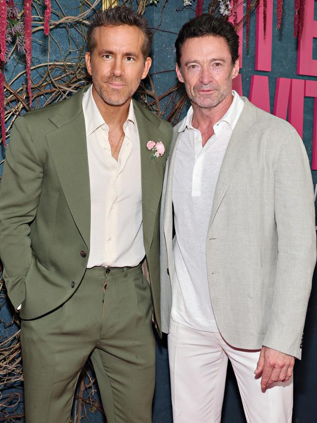 Ryan Reynolds and Hugh Jackman at the It Ends With Us New York premiere at AMC Lincoln Square Theatre in August. Picture: Cindy Ord/Getty