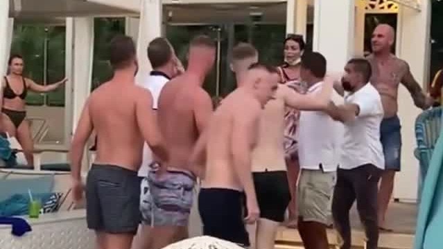 A video posted to Instagram showed Buddle involved in an altercation with a group of British tourists at a private beach bar. Picture: Instagram