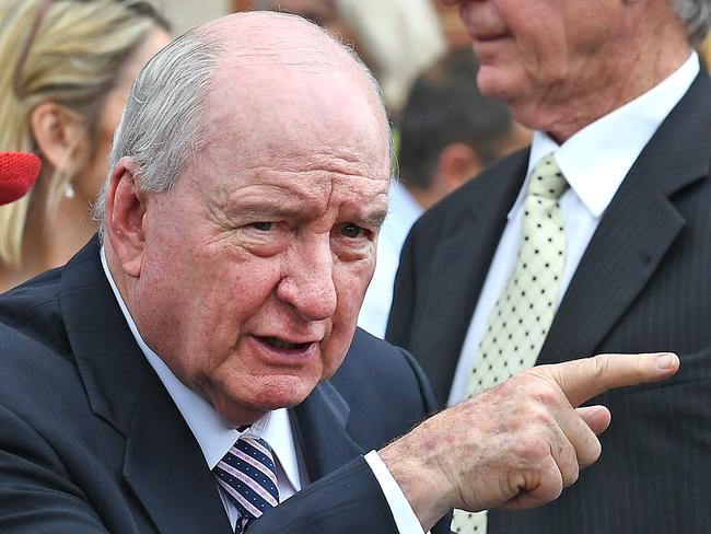 Alan Jones at the Funeral of Billy J Smith at the Holy Spirit church in New Farm. The Funeral of Billy J Smith at the Holy Spirit church in New Farm. Friday March 8, 2019. (AAP image, John Gass)