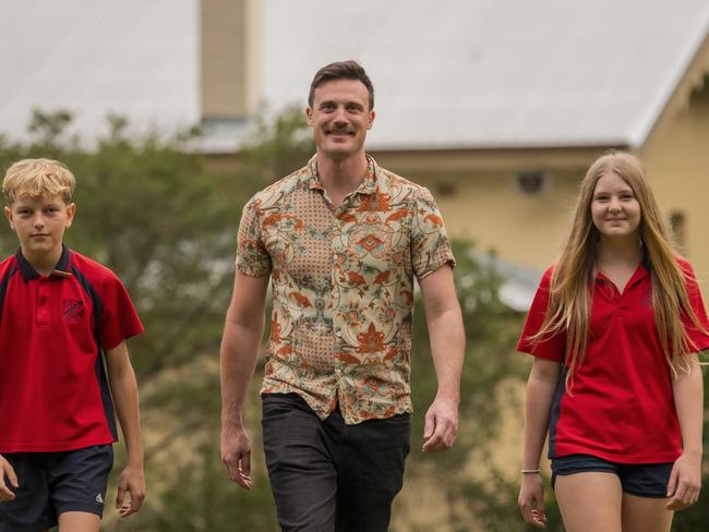 Ben Ferris, with students Owen Lyon and Quillyn Ashby, says kids need to be independent thinkers. Picture: Simon Bullard