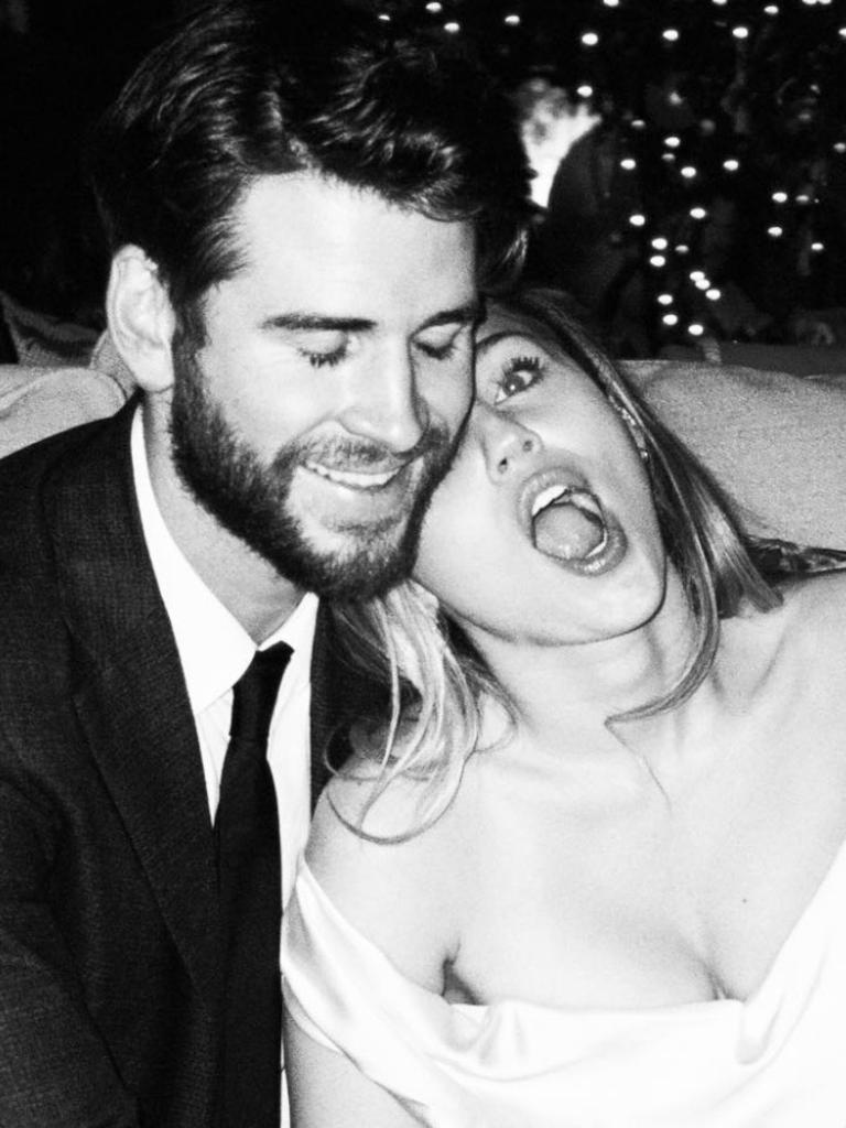 Miley Cyrus and Liam Hemsworth's wedding. Picture: Instagram @mileycyrus