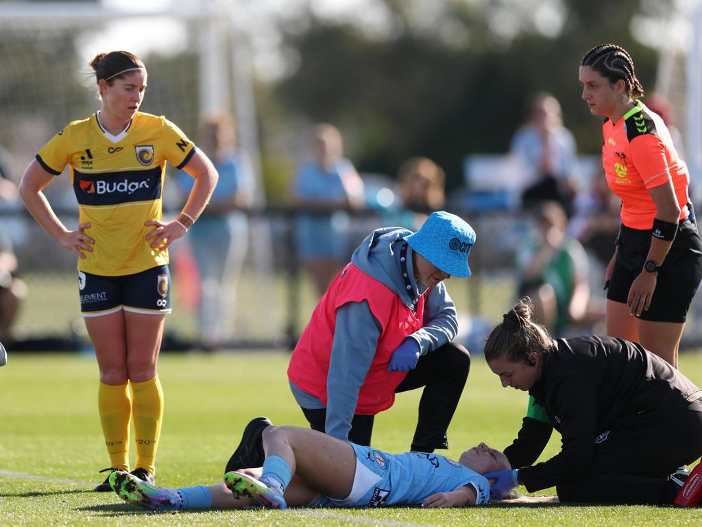 Holly McNamara of Melbourne City suffered a concussion. Picture: Robert Cianflone/Getty Images