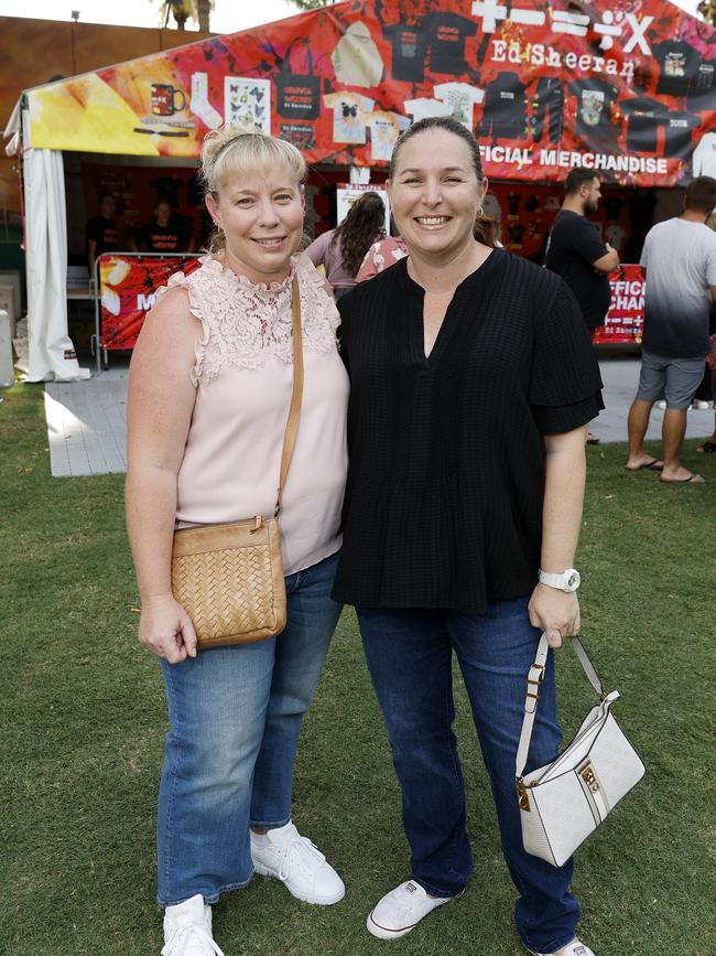 Jodie Stoneley and Louise Stoneley at the Ed Sheeran concert at Suncorp Stadium. Picture: Josh Woning