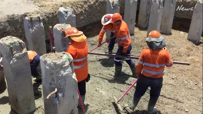 First Concrete Truck at Townsville Stadium Site