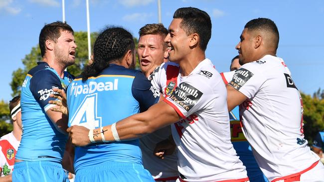 Konrad Hurrell goes head to head with Tariq Sims and the Dragons.