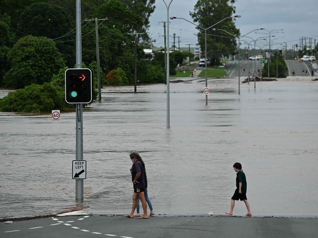 Flood waters closed Morayfield Rd in Caboolture.