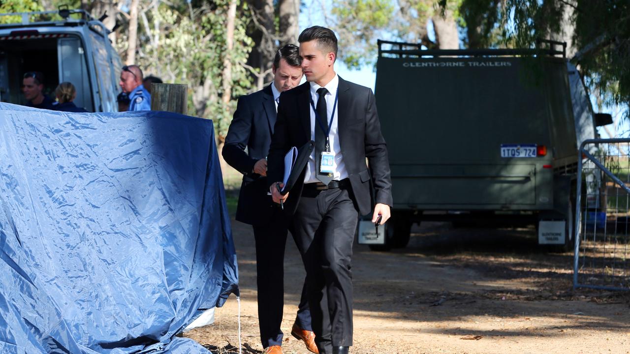 Officers on the scene of the incident earlier on Friday. Picture — Justin Benson-Cooper / The West Australian