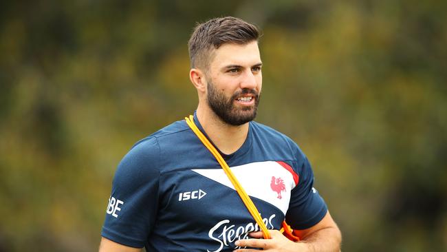 SYDNEY, NEW SOUTH WALES — MARCH 05: James Tedesco arrives for a Sydney Roosters NRL training session at Kippax Lake on March 5, 2018 in Sydney, Australia. (Photo by Mark Kolbe/Getty Images)