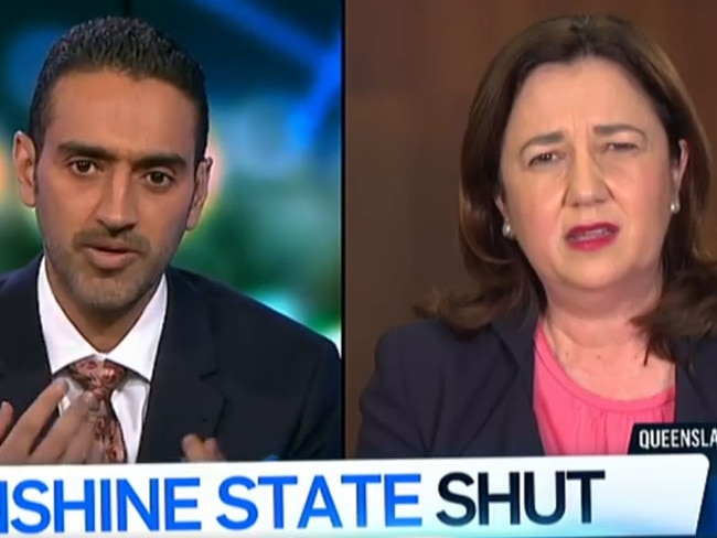 The Project’s Waleed Aly interviewing Annastacia Palaszczuk on Monday.