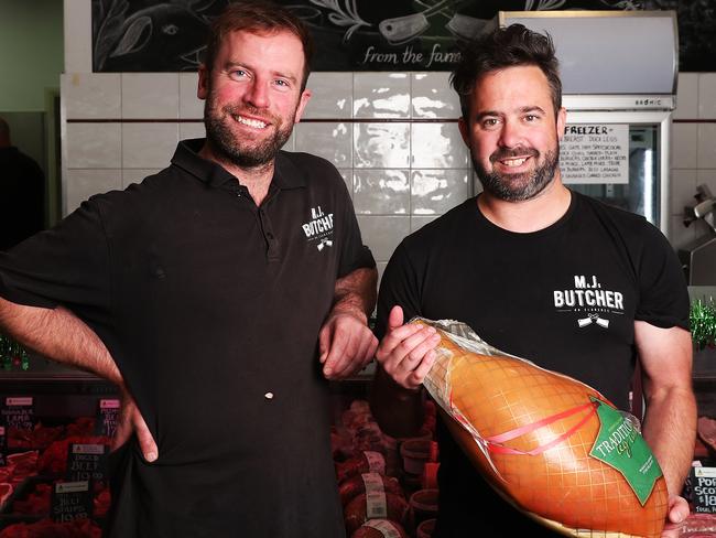 Jason Nichols and Matt Hansson butchers and owners of M&J's Butcher winners of best butcher vote.  Picture: NIKKI DAVIS-JONES