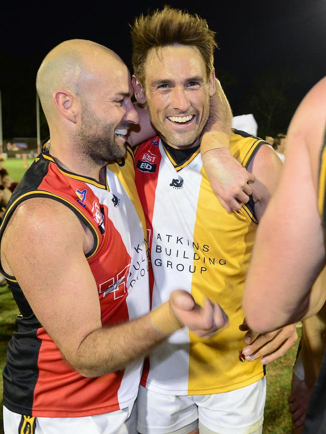 Luke Donaldson (left), pictured in 2014, claimed premierships with Goodwood as a player and later as coach. Picture: Tom Huntley