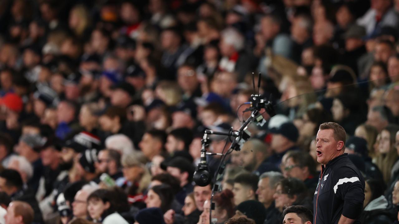 Despite facing the vitriol from fans, Carlton coach Michael Voss didn’t take a backward step Picture: Michael Klein.