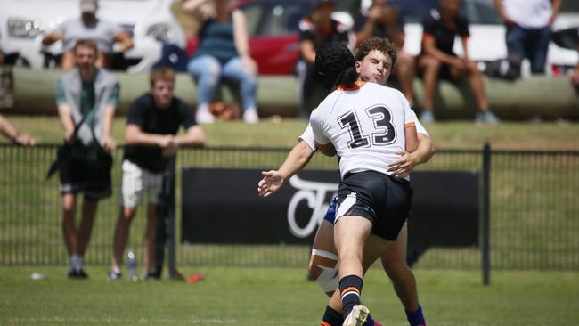 Lucas Muir in action for the Macarthur Wests Tigers against the North Coast Bulldogs during round two of the Laurie Daley Cup at Kirkham Oval, Camden, 10 February 2024. Picture: Warren Gannon Photography