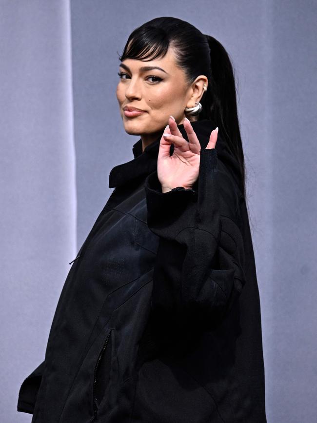 Ashley Graham at Balenciaga’s presentation during Paris Fashion Week on March 3. Picture: Julien de Rosa/AFP