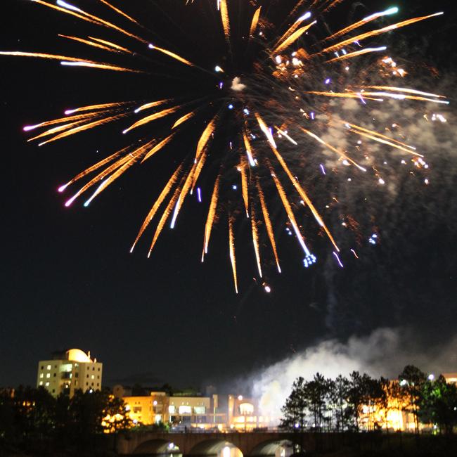 Fireworks over Robina. Picture: Mike Batterham