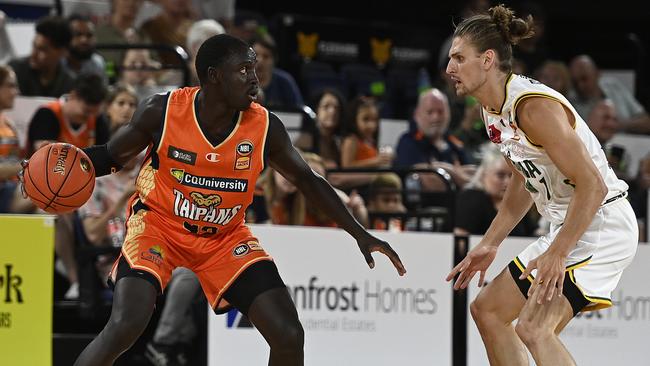 Bul Kuol of the Taipans in action during the round two NBL match between Cairns Taipans and Tasmania Jackjumpers at Cairns Convention Centre. (Photo by Ian Hitchcock/Getty Images)