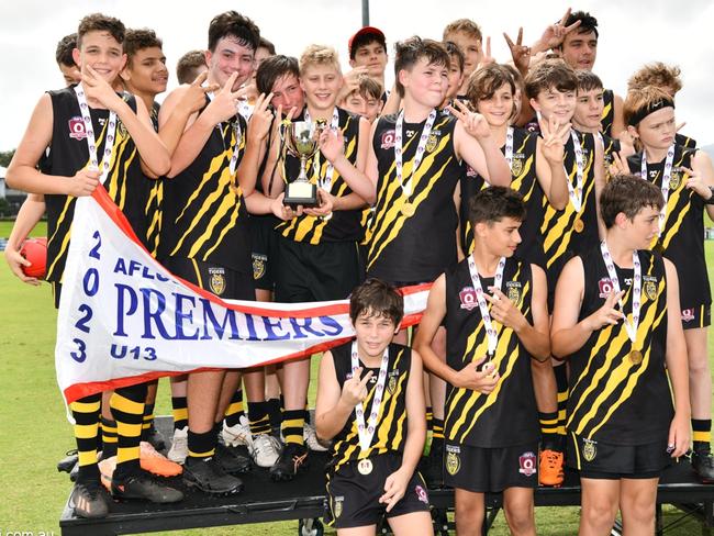 North Cairns Tigers won the Under 13 Mixed AFL Cairns grand final. Picture: Supplied