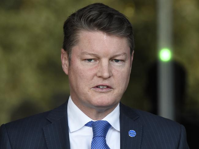 MELBOURNE, AUSTRALIA - NewsWire Photos SEPTEMBER 1, 2022: Ben Carroll, Victorian Minister for Industry Support and Recovery, speaks to the media at Parliament House in Melbourne. Picture: NCA NewsWire / Andrew Henshaw