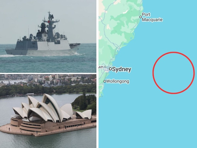 The Australian Navy is closely monitoring a Chinese naval task group sailing 150 nautical miles east of Sydney.