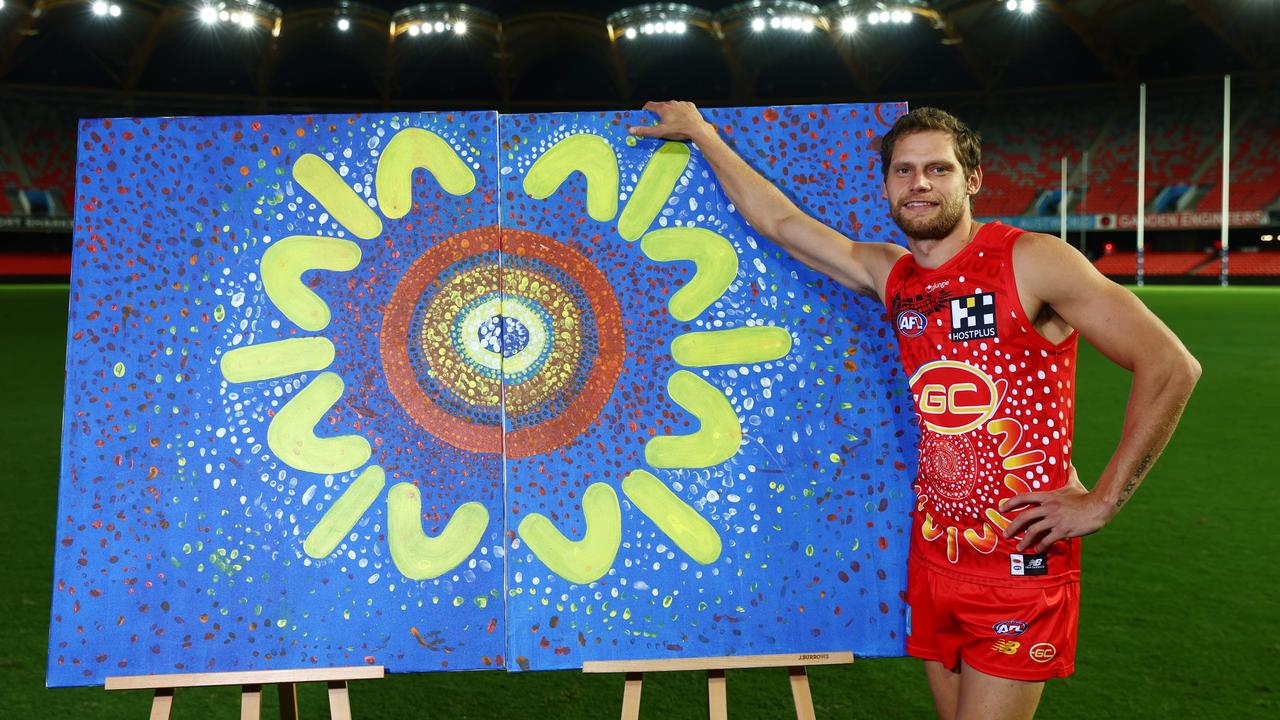 Gold Coast Suns player Jy Farrar in the Gold Coast Suns’ 2023 Indigenous jersey. Picture: Chris Hyde/Getty Images