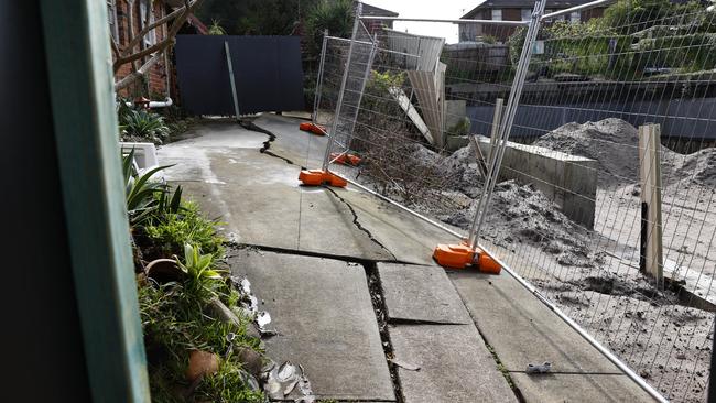 The developer says it is unclear if rain caused the damage or not. Picture: Richard Dobson