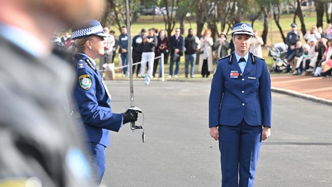 NSW Police Inspector Amy Scott waits to receive the Commissioners Valour Award. Picture: NewsWire/Mick Tsikas