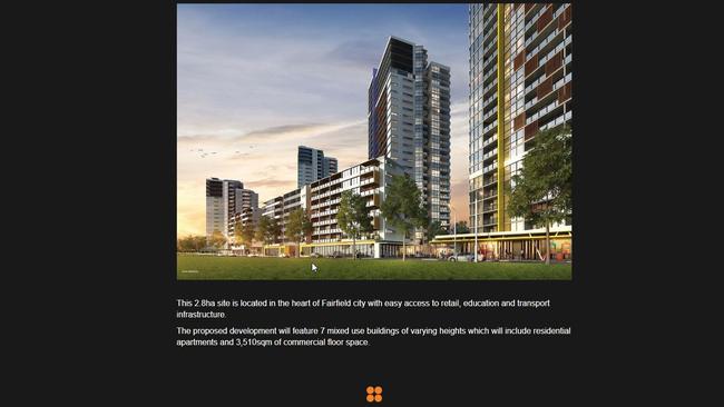 Dyldam originally advertised a seven tower proposal for its site at 311 The Horsley Park on its website. Picture: Dyldam