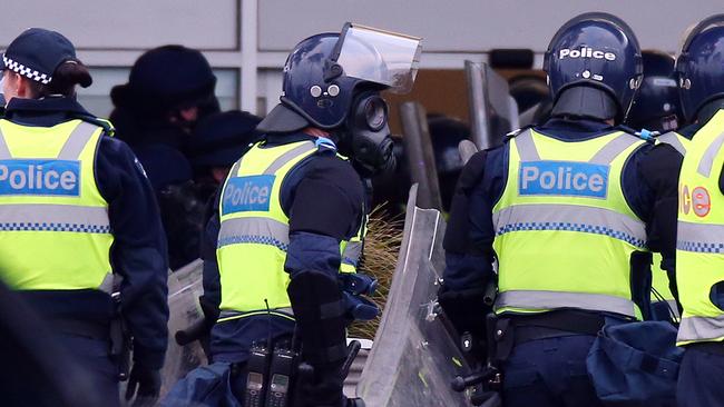 Police respond to a riot at the Ravenhall remand centre in Melbourne's west.