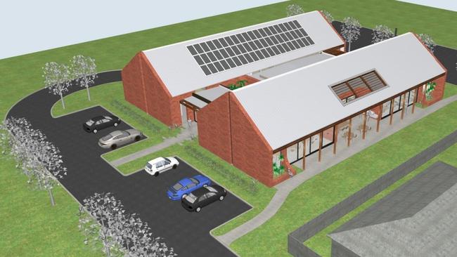 An artist’s rendition of the new community centre. Picture: Wolveridge Architects.