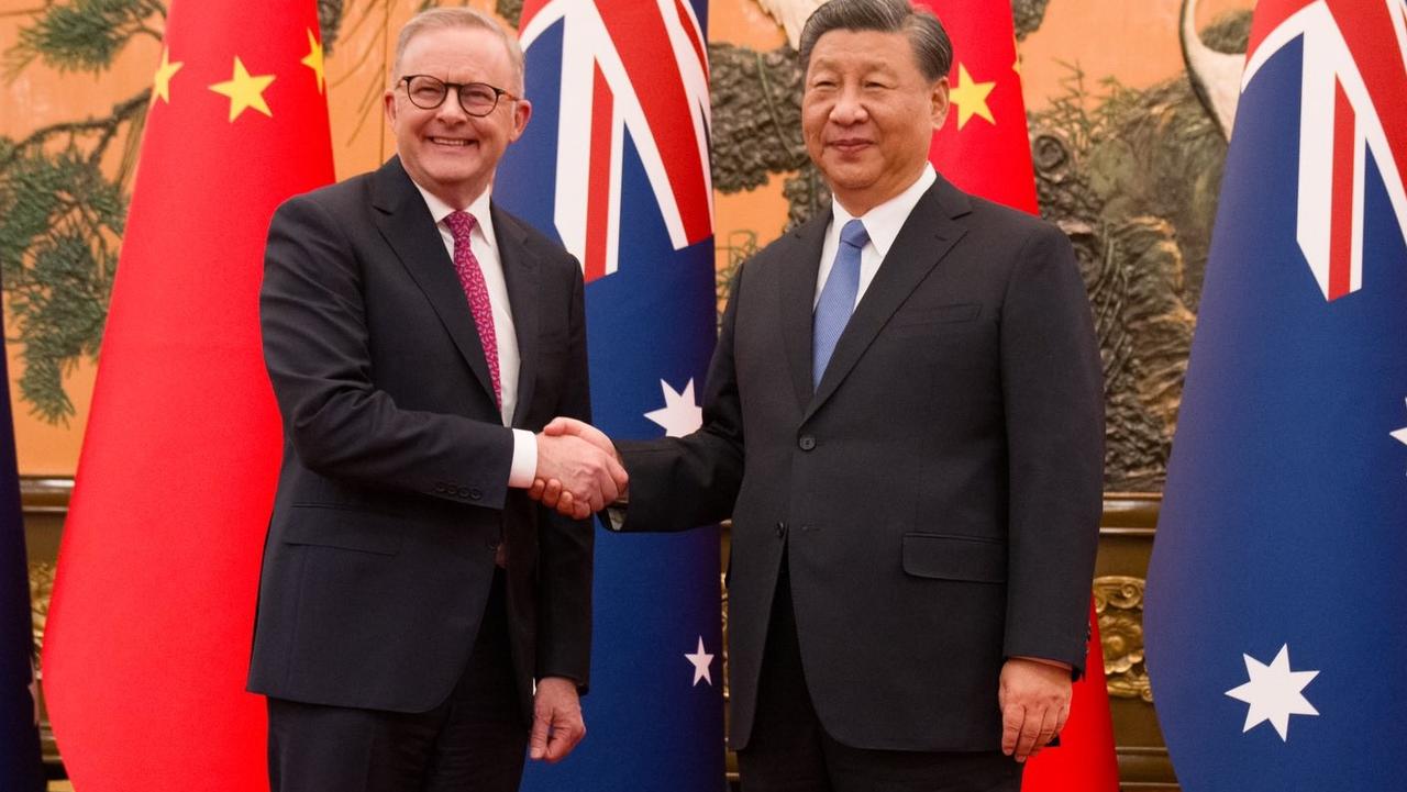 Prime Minister Anthony Albanese met with Chinese President Xi Jinping in Beijing on Monday. Picture: Twitter