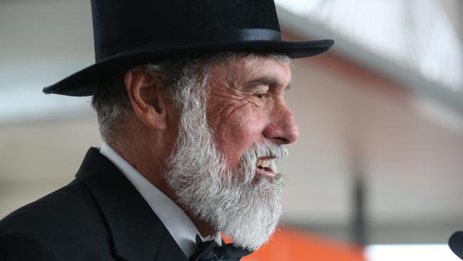 Allan Sutherland at the opening of the Moreton Bay Rail Line. Photo Adam Armstrong