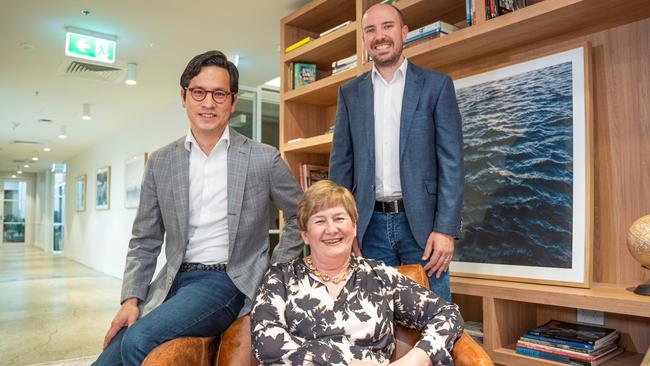 Some of the Ark Energy team CEO Daniel Kim, Vice Chairwoman Kathy Danaher and General Manager, Commercial &amp; Strategy, Dan Hamel.