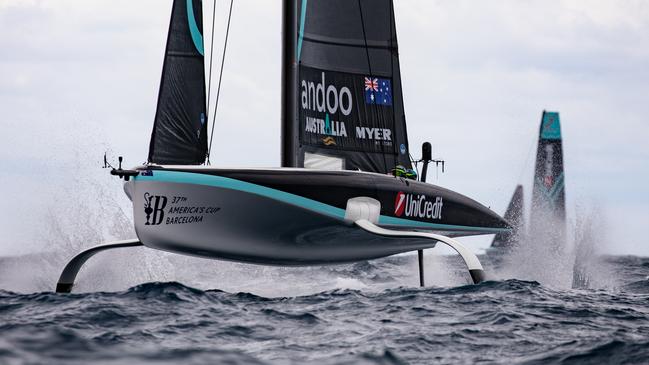 Andoo Australia racing prior to the spectacular crash. Picture: Supplied/ Nic Douglass/@sailorgirlhq