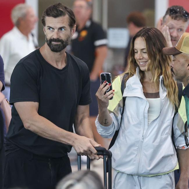 Mel C handled selfies while Dingwall (left) handled baggage. Picture: Media Mode