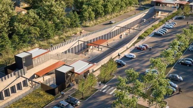 A render of the new Ringwood East station.