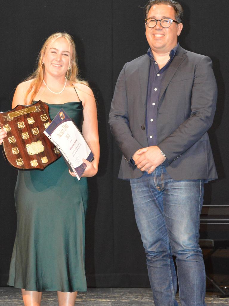 Rhiannon Snow received the 2023 Junior Dux (Year 10) award. Nanango State High School.