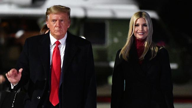 Donald Trump and daughter Ivanka Trump depart from Marietta, Georgia. Picture: AFP