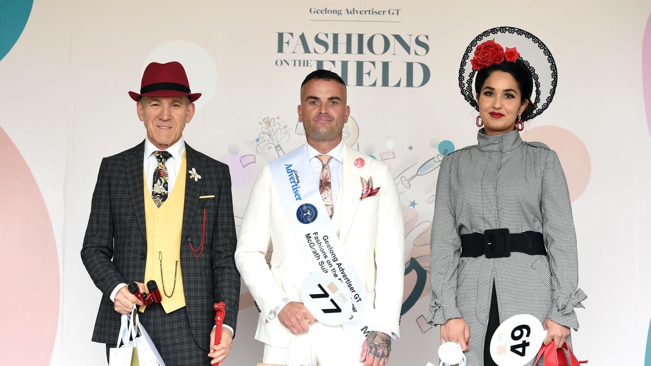 Fashions on the field at Geelong Cup. Best Suit. Michael Alpine. Winner: Eric Grinham. Ritu Kukreja.