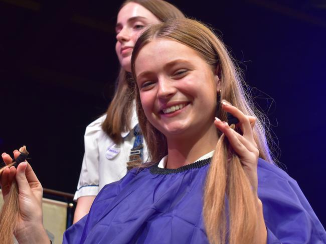 Year 12 students at Loreto College 'Rocked the Chop' for the Cancer Council's Ponytail Project.