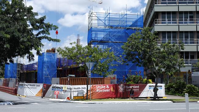 Construction work on the new mental health unit at the Cairns Hospital, to be housed in a purpose-built, multi storey building on the corner of Lake Street, Kerwin Street and the Esplanade is ongoing. Picture: Brendan Radke