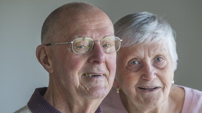 Ernie Green with his wife Lorraine Green, who pushed him into volunteering after he hung around the house too much after retirement. Picture: Rob Leeson.