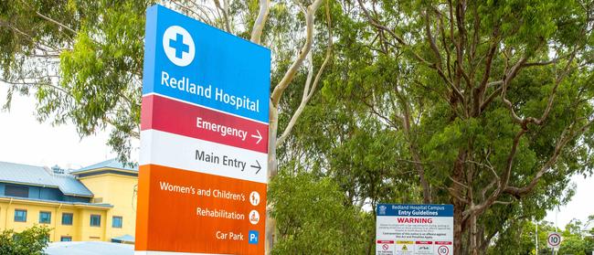 Entry to Redland Hospital where debate is escalating over the need for greater infrastructure spending.  (AAP Image/Richard Walker)